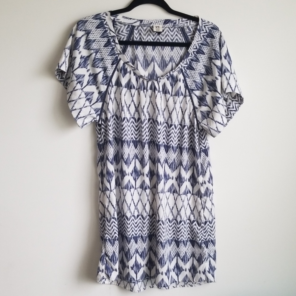 Roxy navy blue tribal print dress